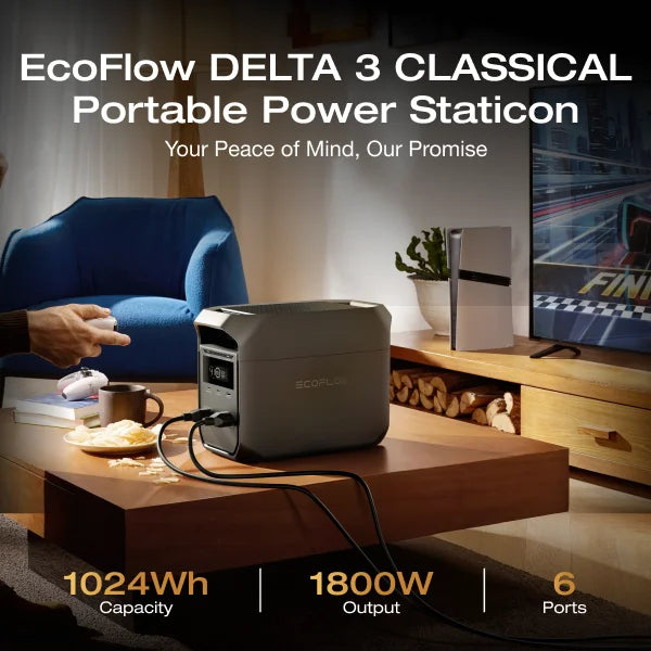ECOFLOW Delta 3 Portable Power Station 1024Wh LiFePO4 Battery