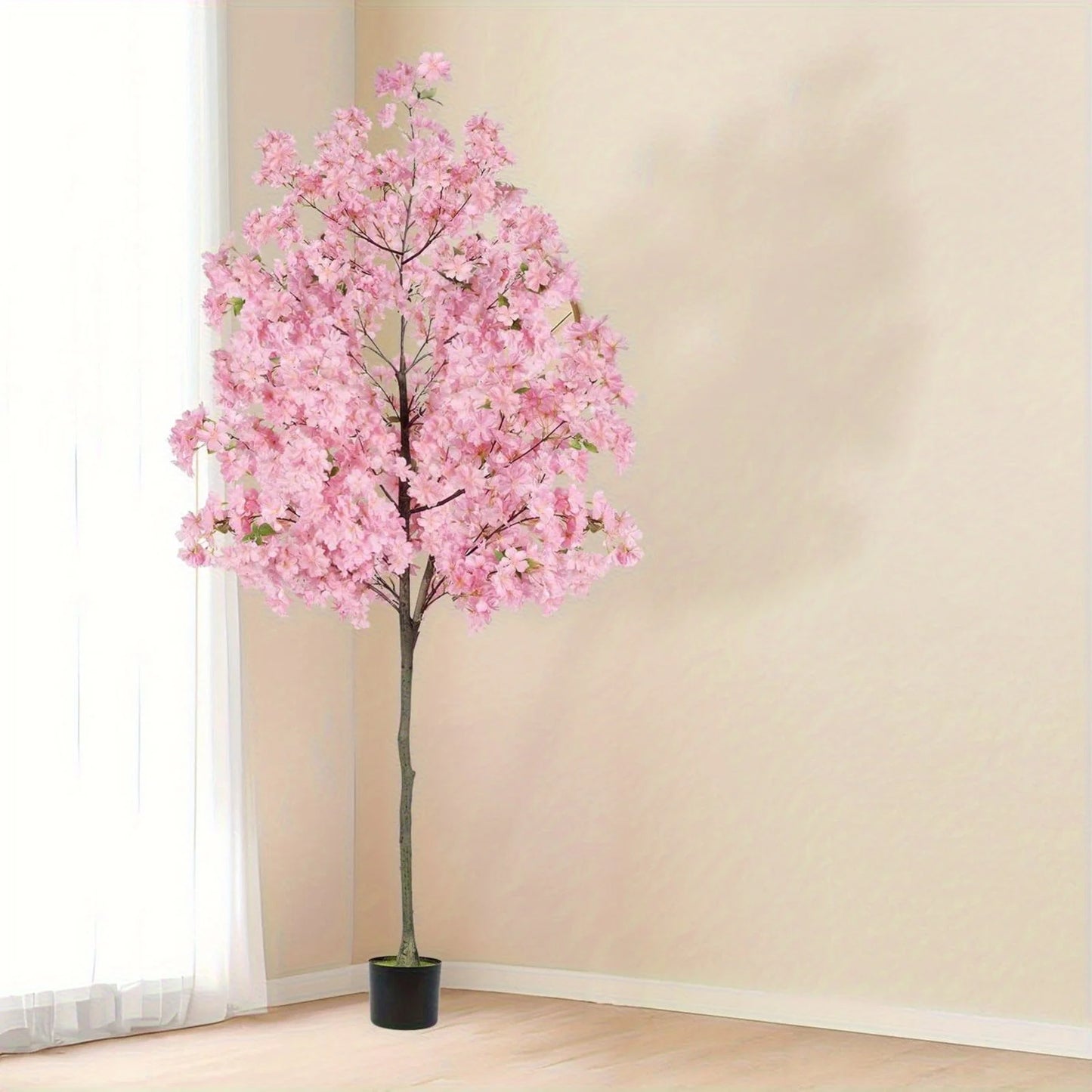 Artificial Cherry Blossom Tree Silk Plant In Nursery Pot Indoor