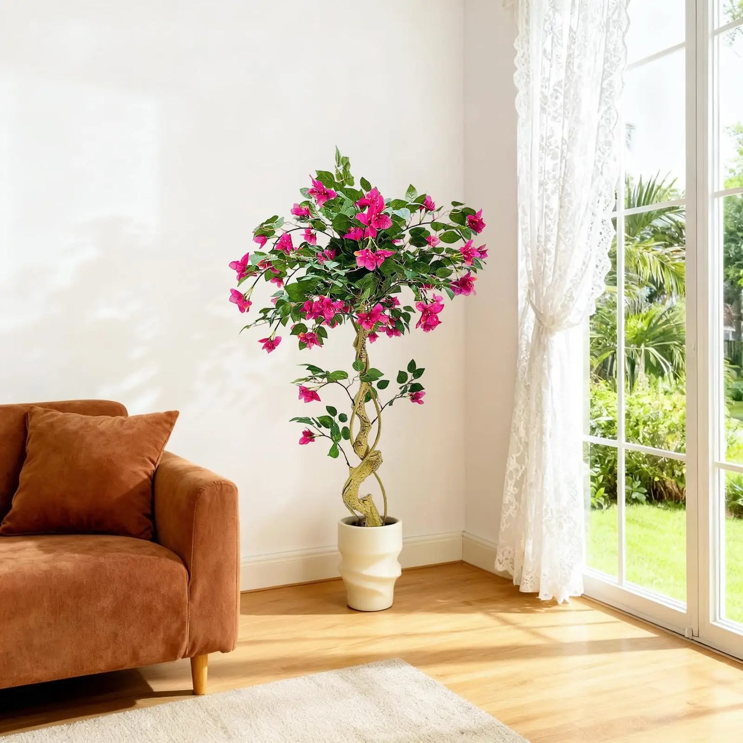 HiMISS Lifelike Bougainvillea Artificial Tree for Indoor Outdoor Decor