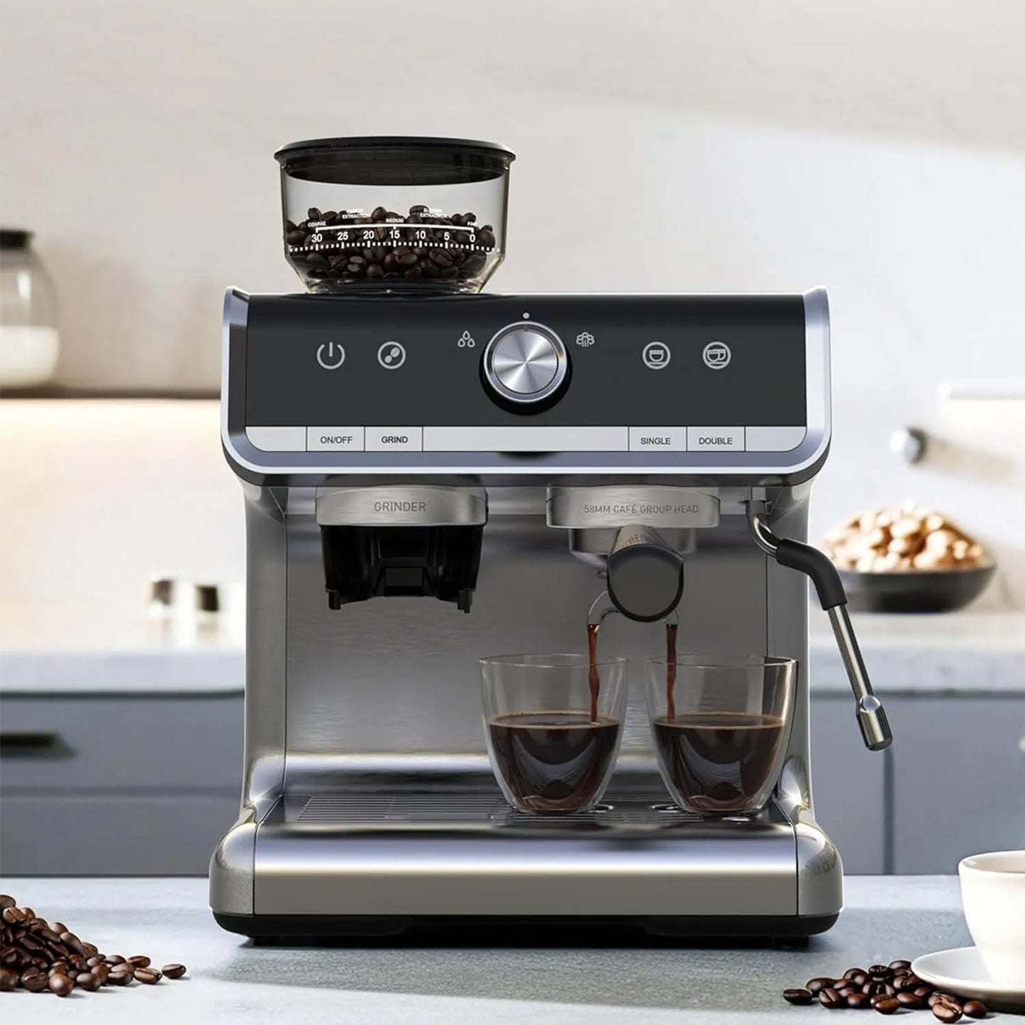 Acekool 20 Bar Espresso Machine With Grinder 1450W