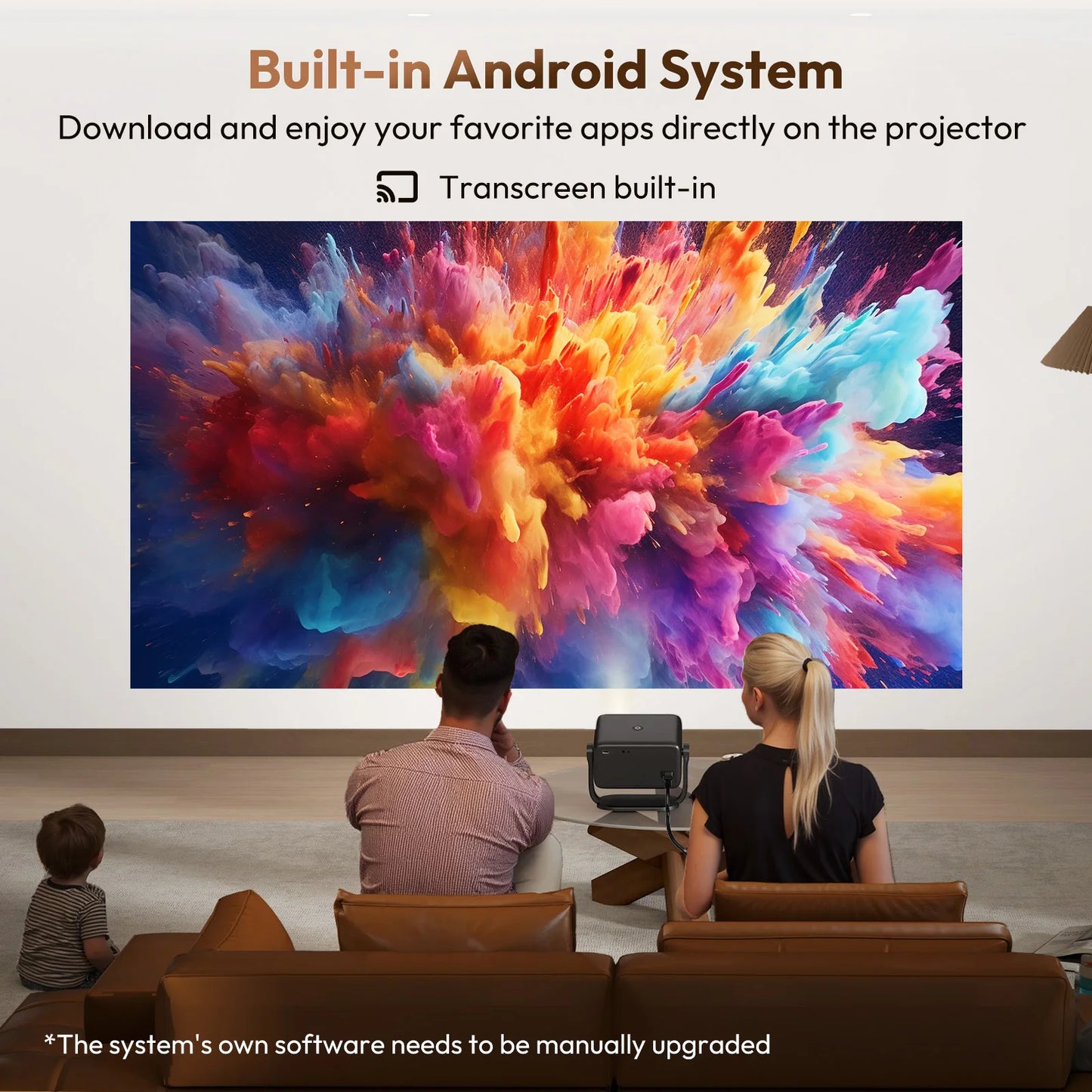 XGODY 4K Projector Auto Focus WiFi6 Android Beamer Home Theater