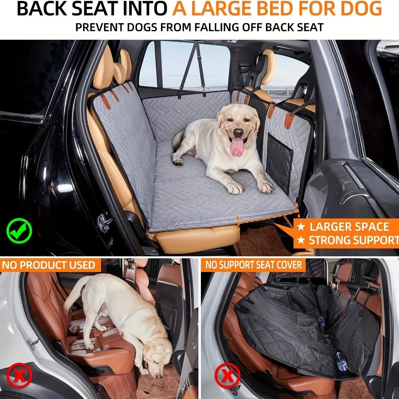 Hammock Style Portable Back Seat Cover Waterproof Anti Slip Dogs