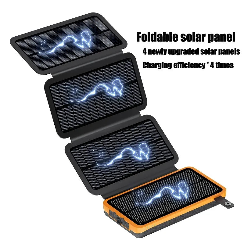 Rscrola 50000mAh Portable Solar Power Bank Fast Charging Battery Pack