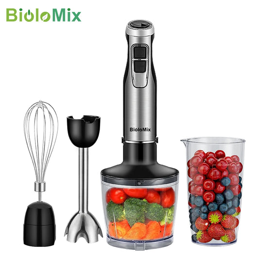 Biolomix 1200W Immersion Blender With Chopper And Smoothie Cup