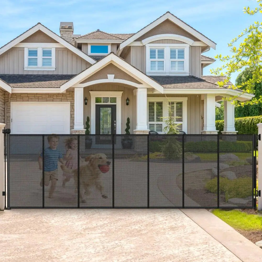 Extra Wide 200 Inch Retractable Baby Gate For Large Openings And Doorways Wall Mounted Easy Glide