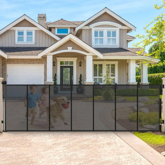 Extra Wide 200 Inch Retractable Baby Gate For Large Openings And Doorways Wall Mounted Easy Glide