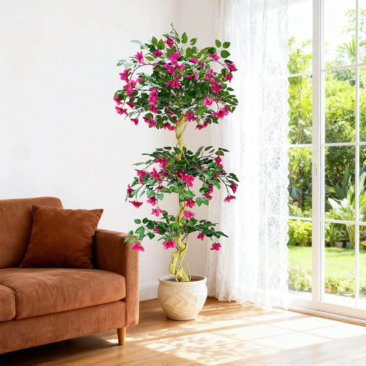 HiMISS Lifelike Bougainvillea Artificial Tree for Indoor Outdoor Decor