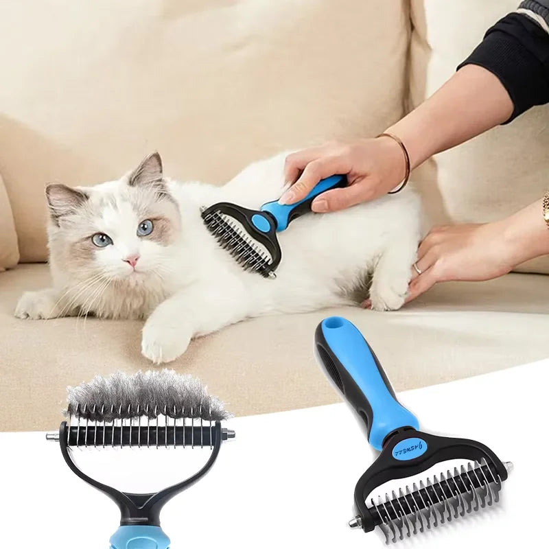 Double Sided Stainless Steel Pet Grooming Brush Hair Remover Tool
