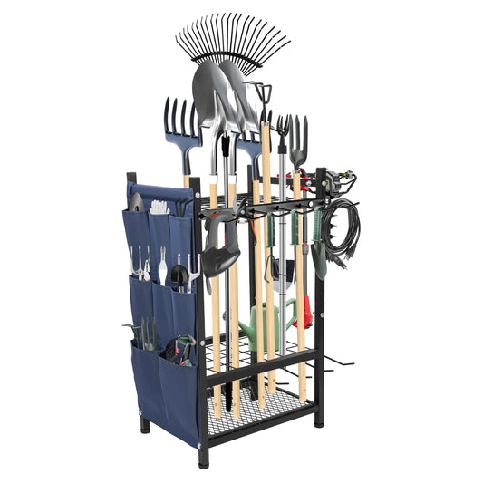 Garden Tool Organizer Rack for Garage and Outdoor Yard Tools