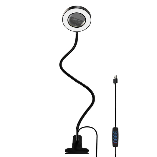 Smeileas 5X Magnifying Lamp with Light Clip On LED Reading
