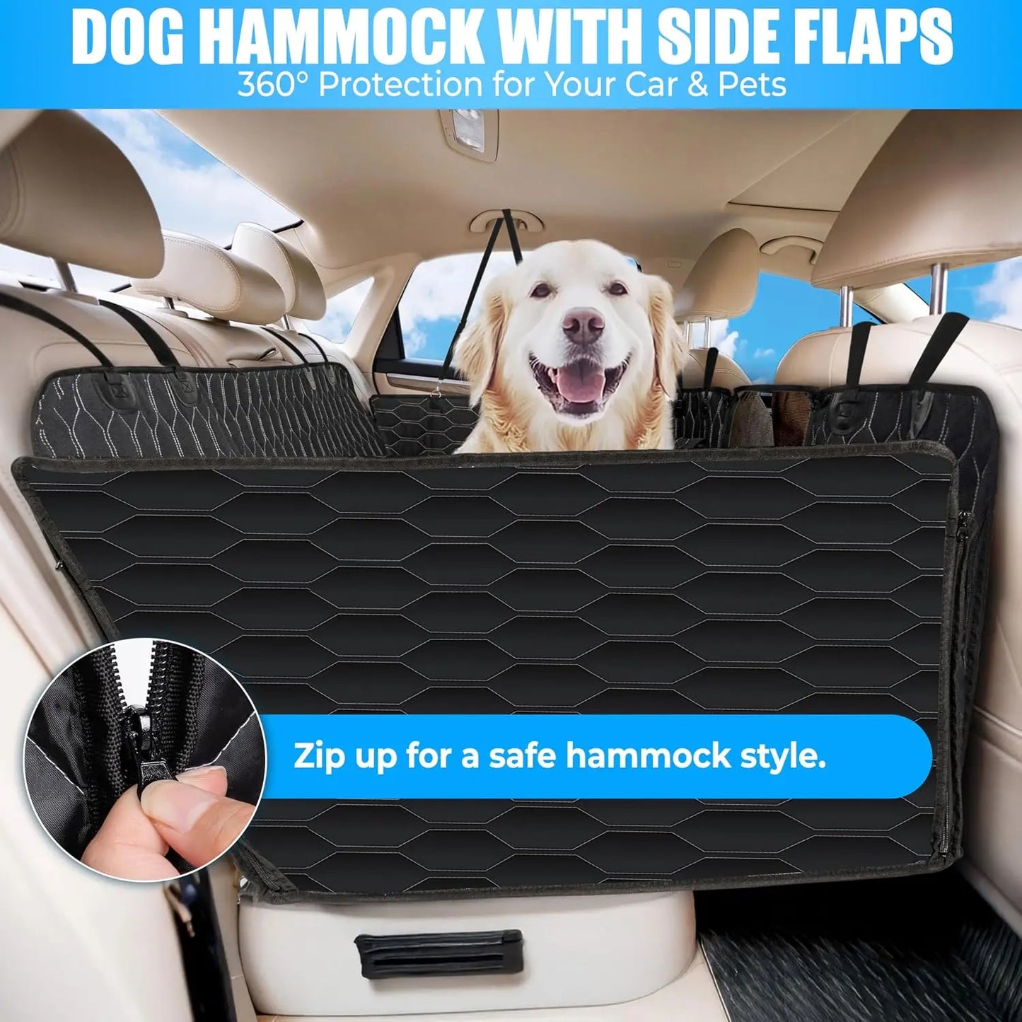 Hard Bottom Dog Car Seat Cover Waterproof Universal Fit