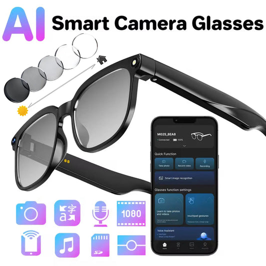 Fecoul M02S Camera Video Glasses With AI Translation Object Recognition Real Time Q And A HD Calls And HiFi Music