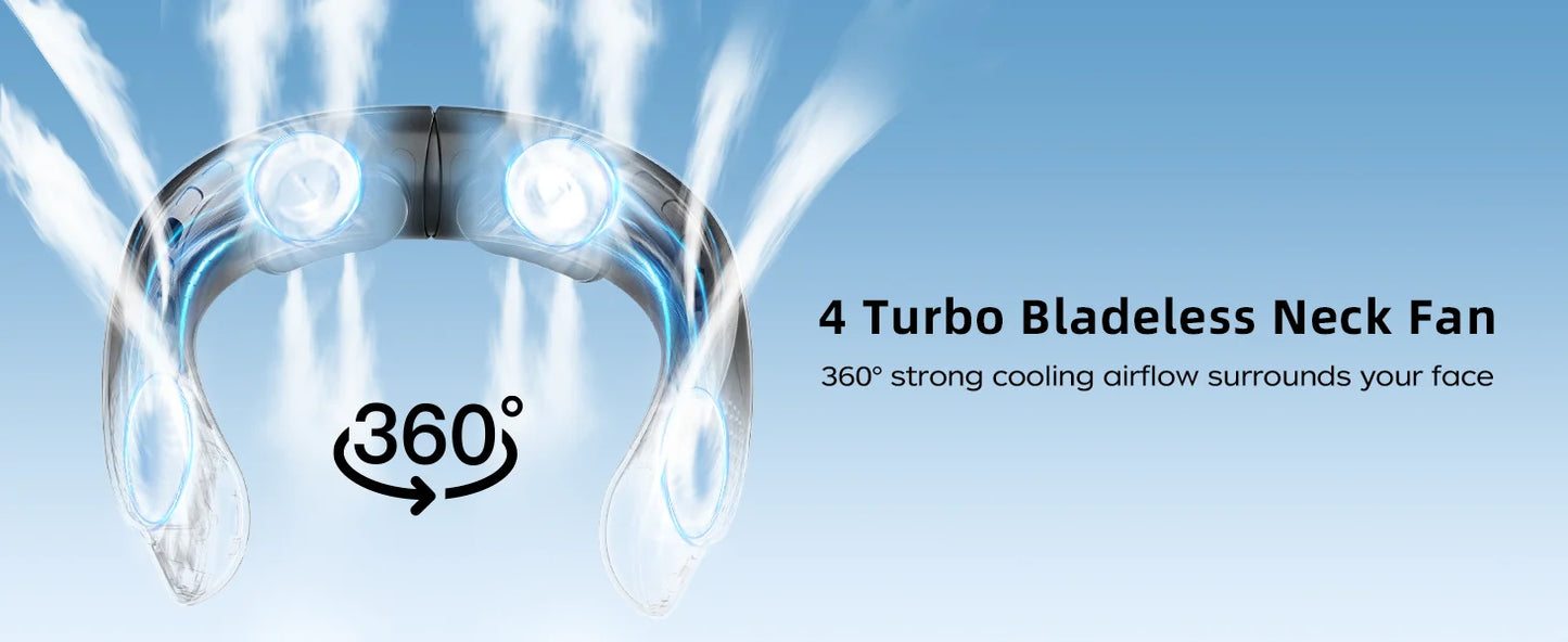 TMJD MISS Portable Neck Fan 4 Turbo USB Rechargeable Fan