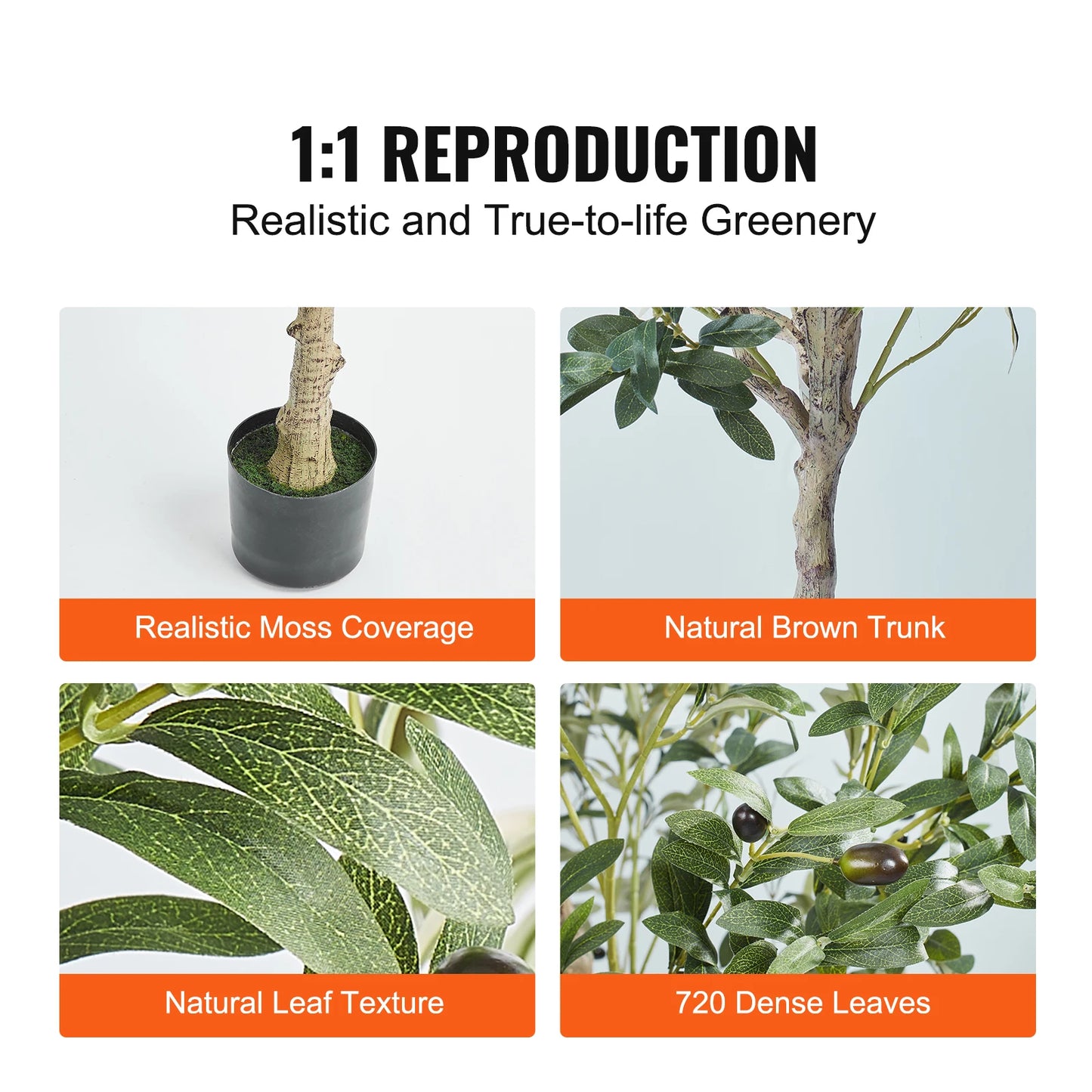 SucceBuy Artificial Olive Tree Faux Plant Low Maintenance With AntiTip