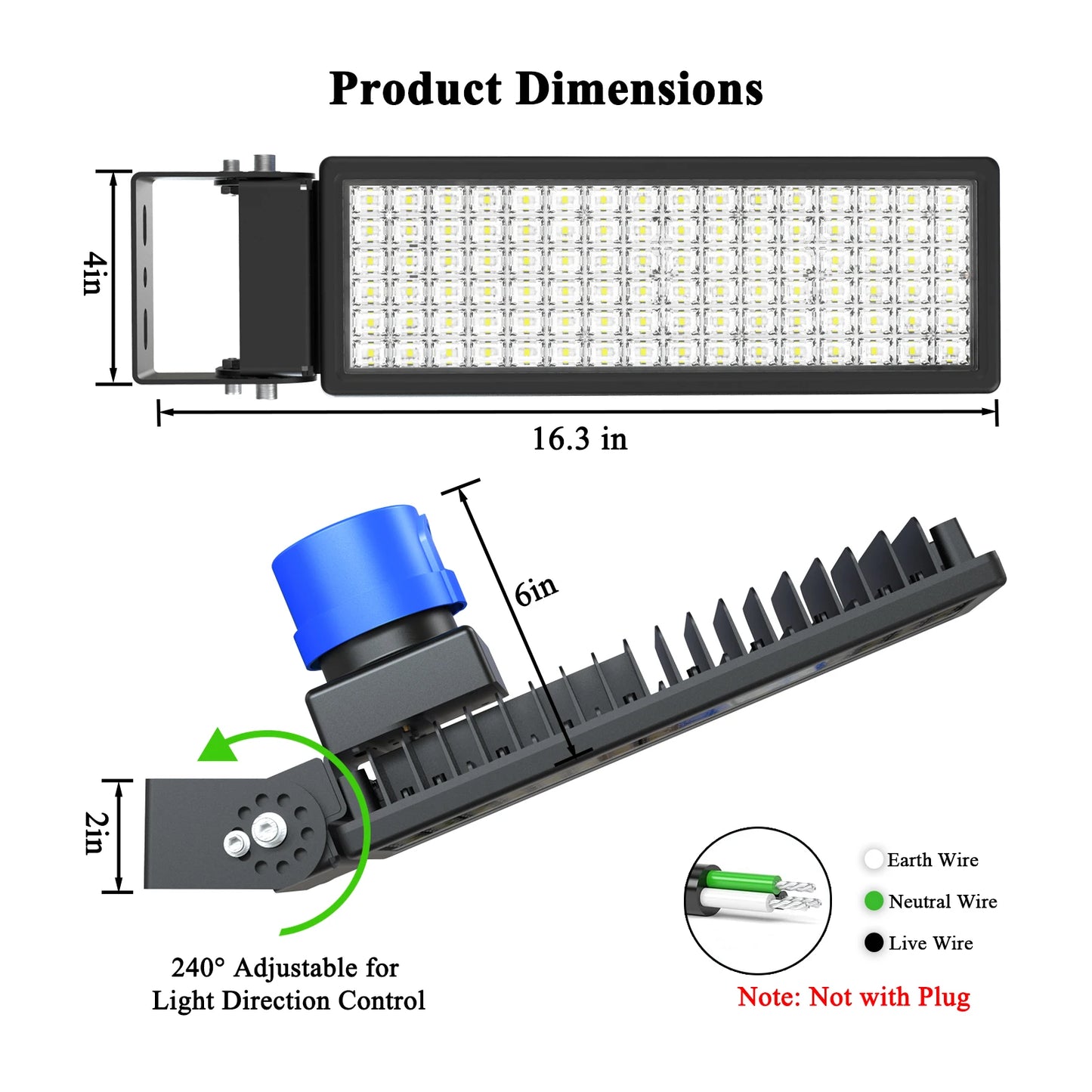 Dusk To Dawn 100W Parking Lot Light With Photocell IP67