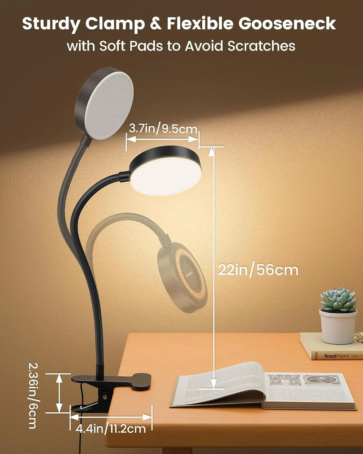 Clip On LED Lamp With Remote 72 LEDs Dimmable Timer