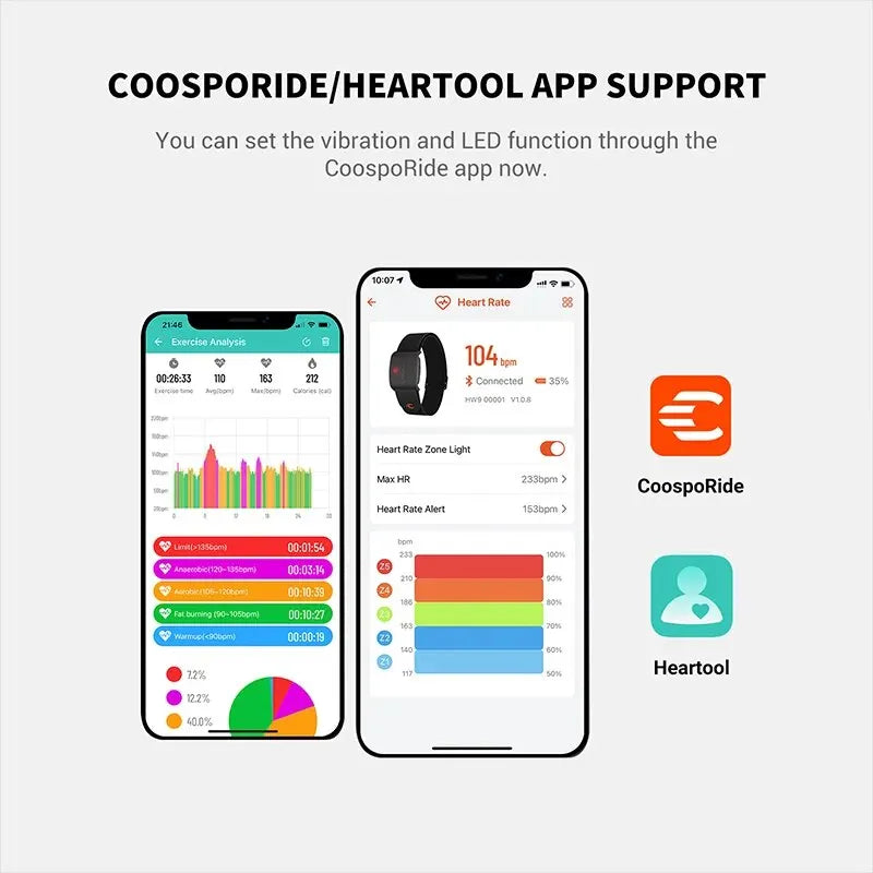 COOSPO HW9 Heart Rate Monitor Armband With BLE 5.0 ANT