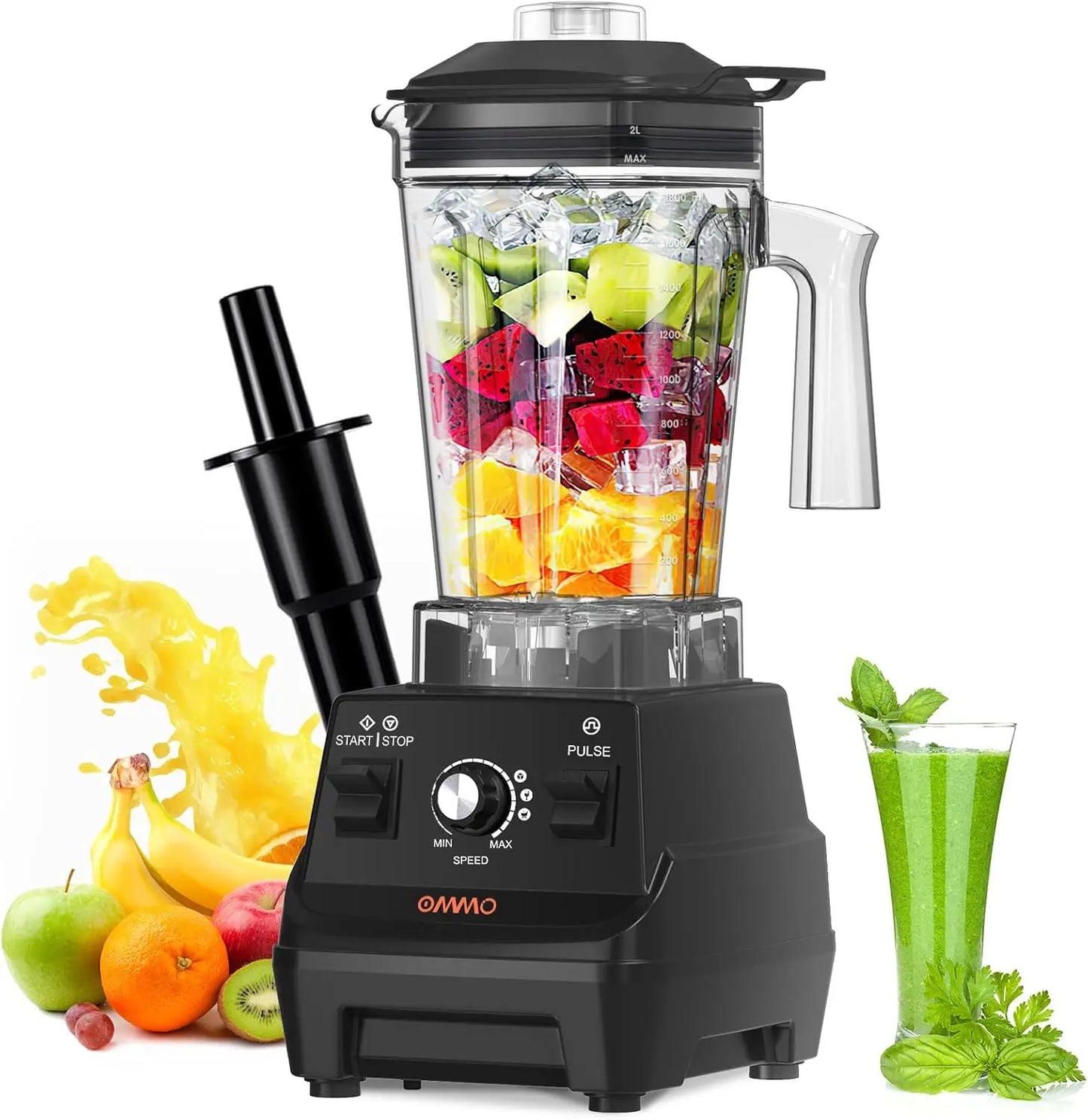 1800W Professional Blender With Stainless Steel Blades