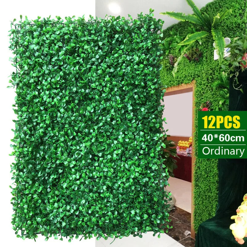 12Pcs Artificial Hedge Panels Garden Grass Mats For Wall Decor