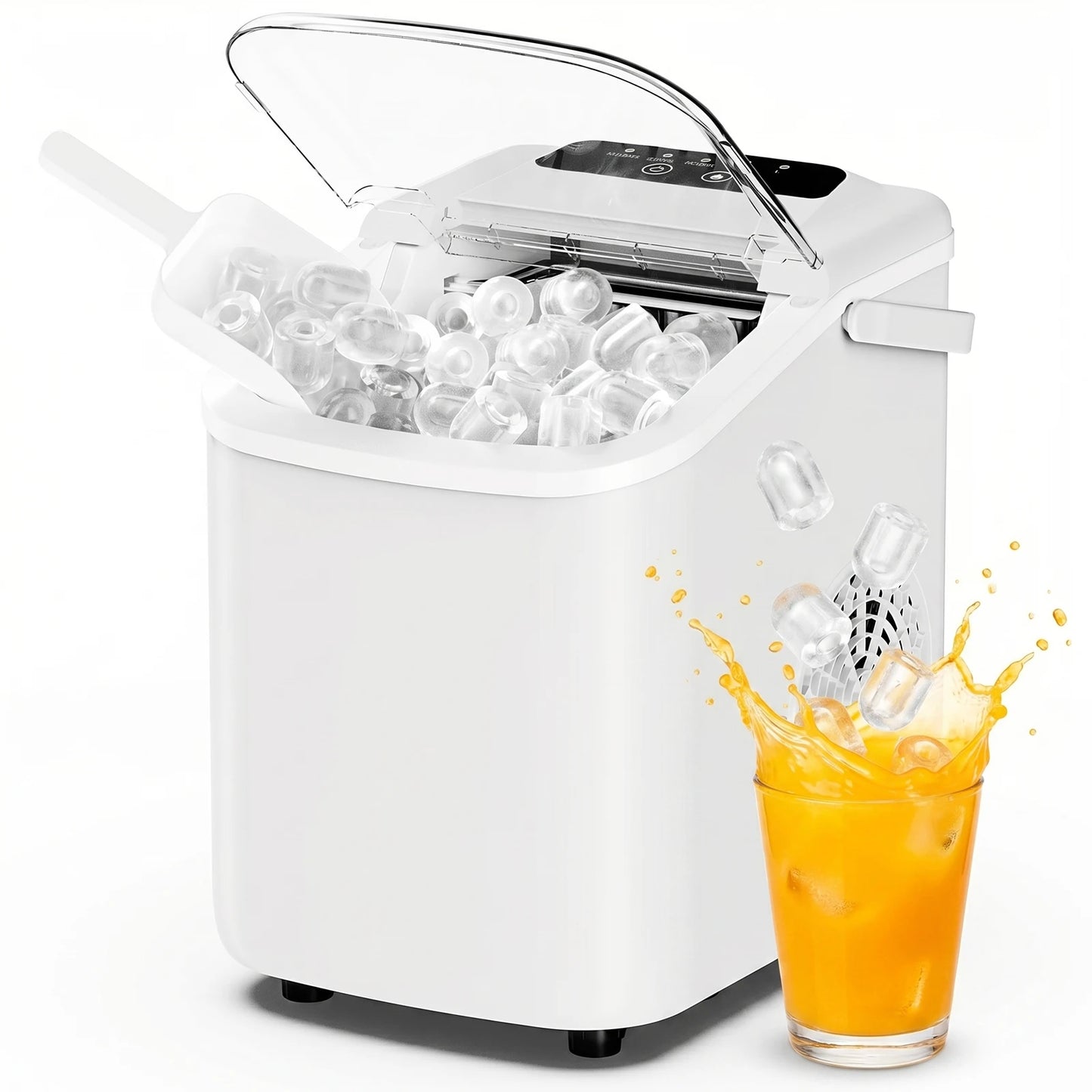 Portable Countertop Ice Maker With Scoop Basket And Handle