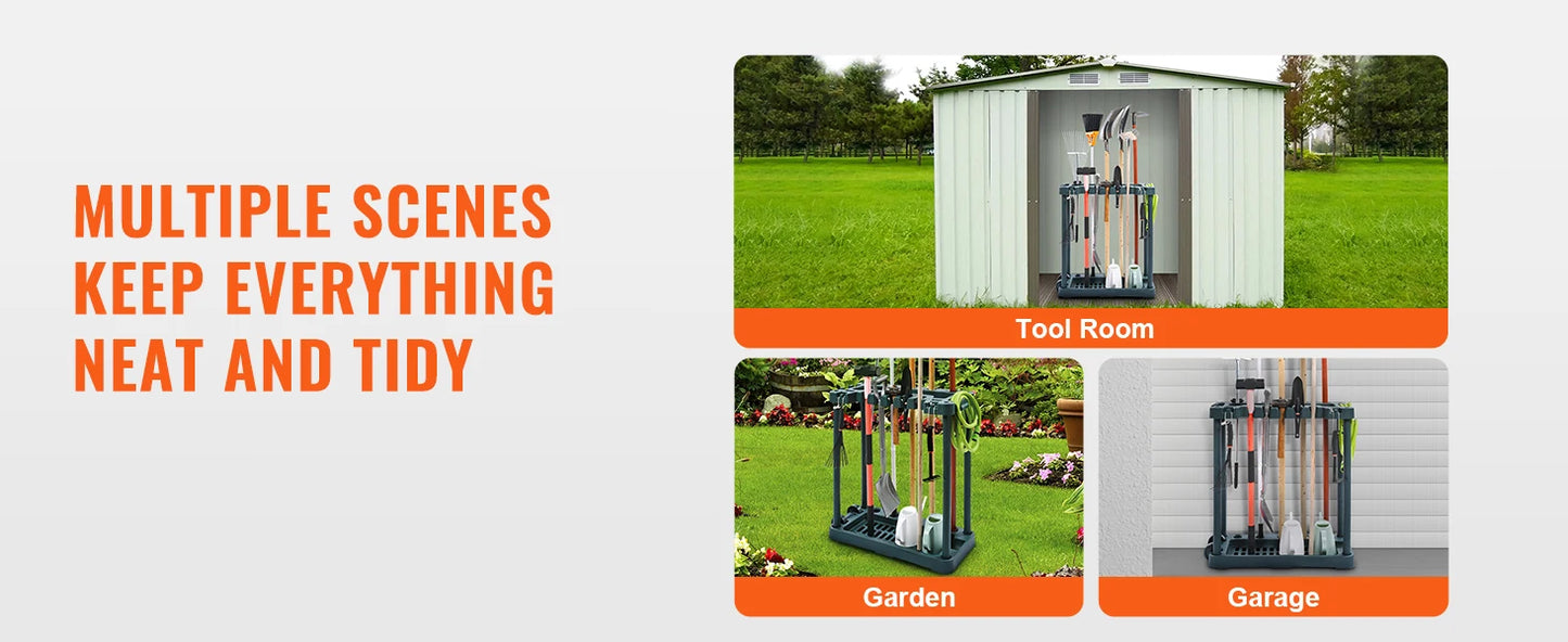 SucceBuy 10 Slot Garden Tool Organizer Rack For Garage