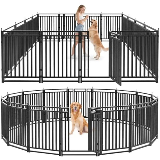 Portable Dog Fence And Puppy Playpen Foldable Metal Mesh For Outdoor Use