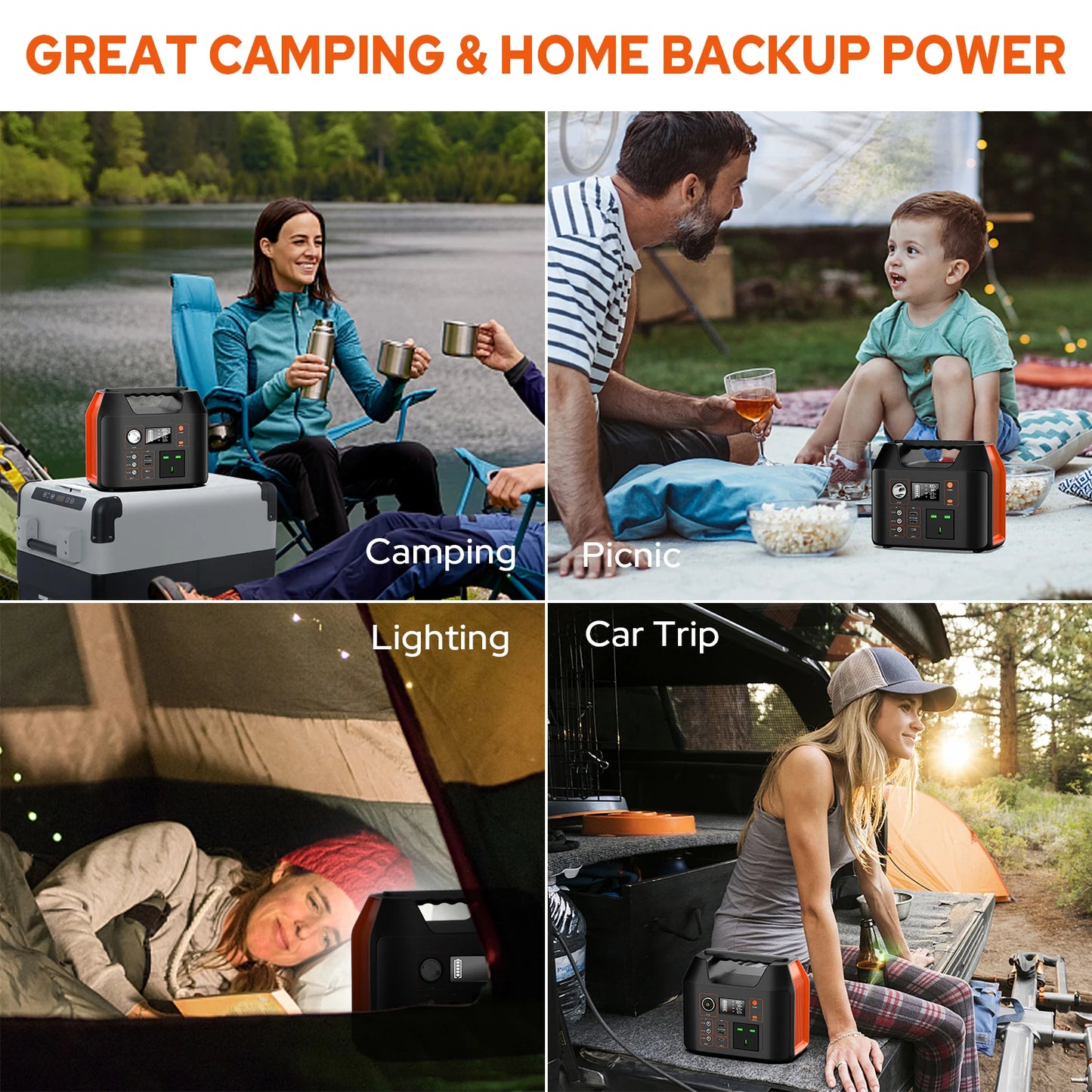 SinKeu Portable Solar Power Station 300W 110-230V LiFePO4 Battery