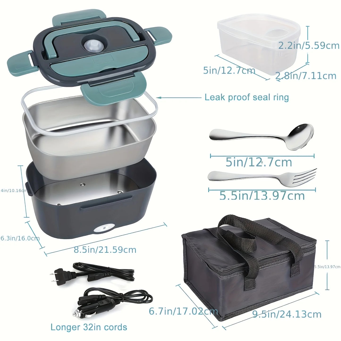 AEDG Portable Electric Lunch Box Warmer For Car And Home