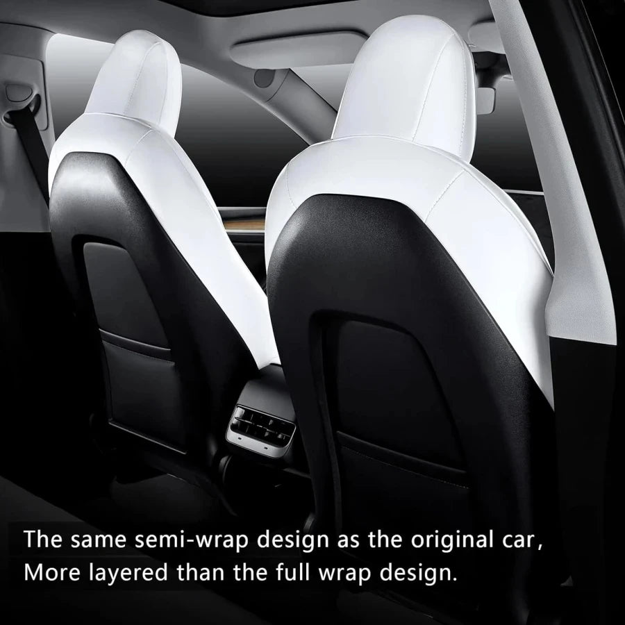 Tesla Model 3 Full Set Car Seat Covers Nappa PU Leather Front And Rear