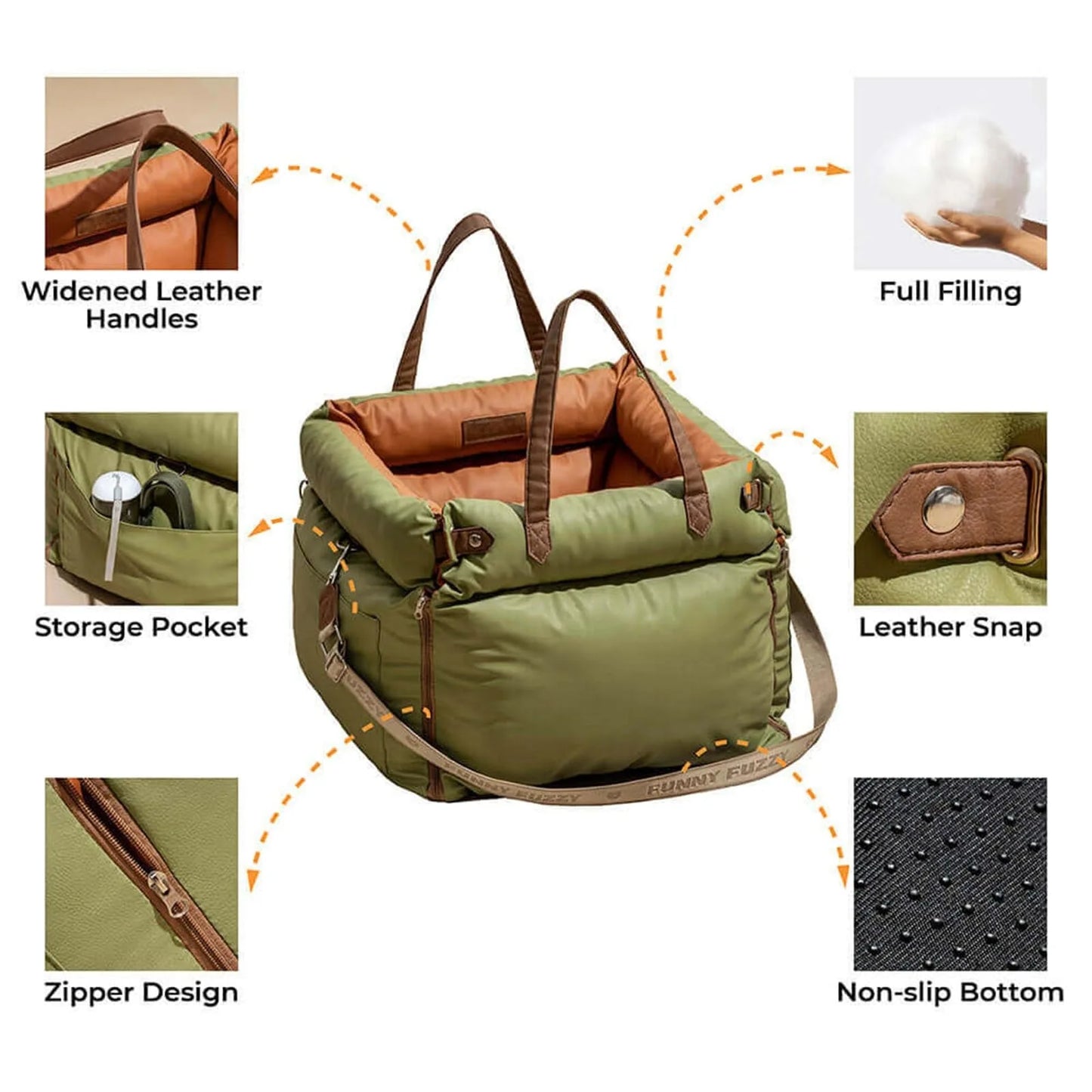 Pet Car Carrier Removable Washable All Season Dog Bag Waterproof