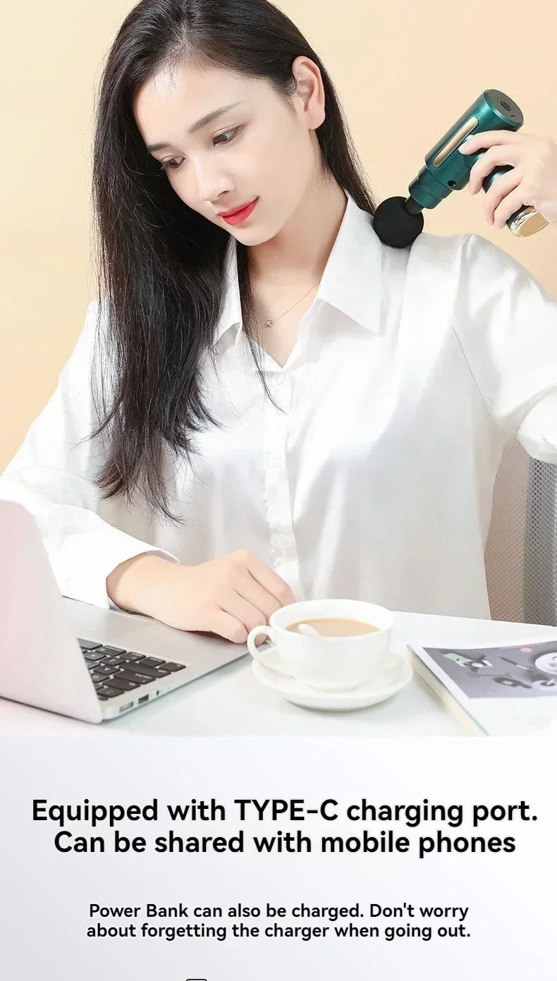 DIAMRI Mini USB Massage Gun Portable Fascia Relaxer