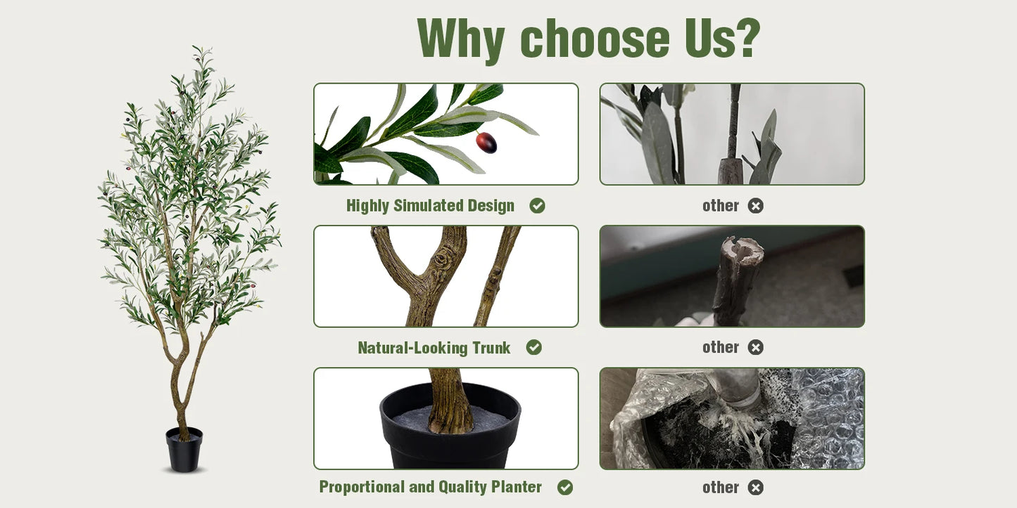 Artificial Olive Tree Indoor Floor Plant With Lifelike Fruits