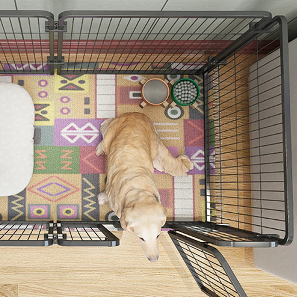 Stainless Steel Six Panel Dog Fence Playpen, Foldable, Heavy Duty