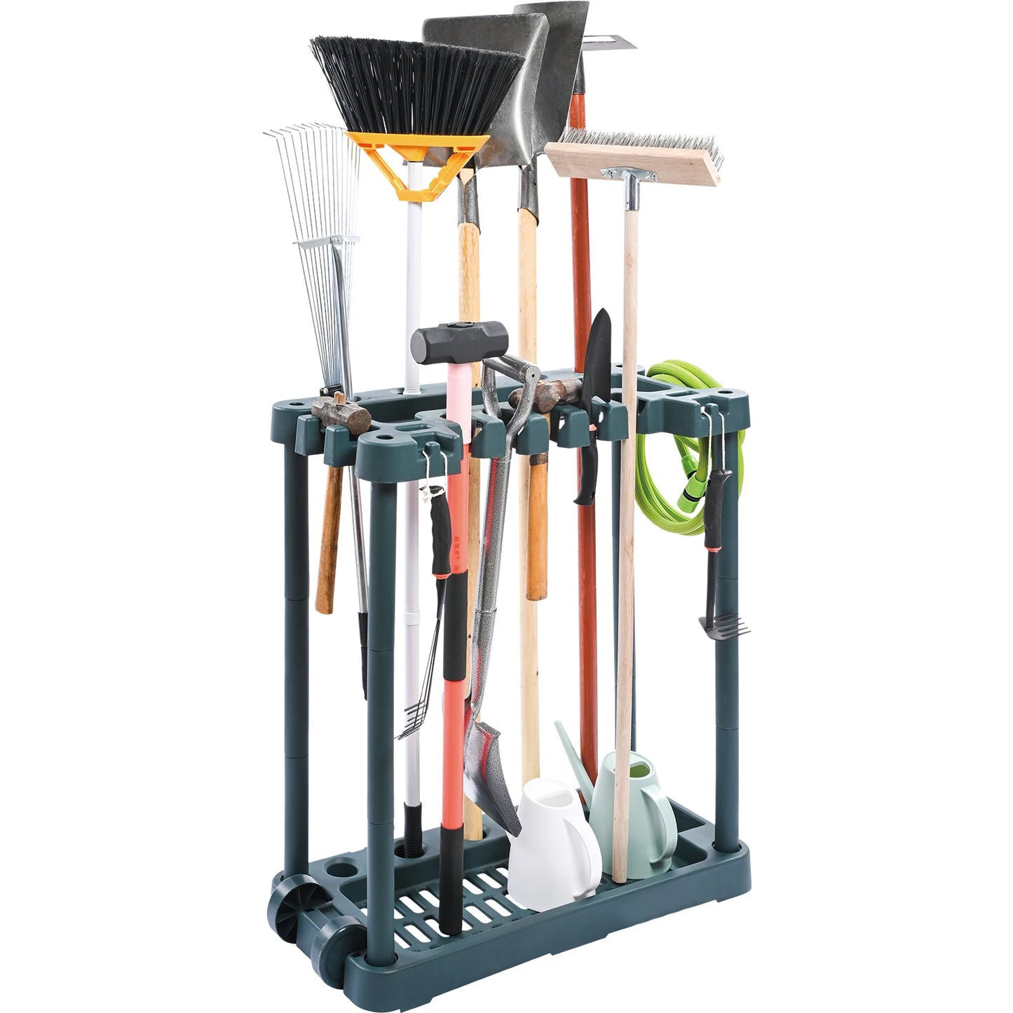 SucceBuy 10 Slot Garden Tool Organizer Rack For Garage