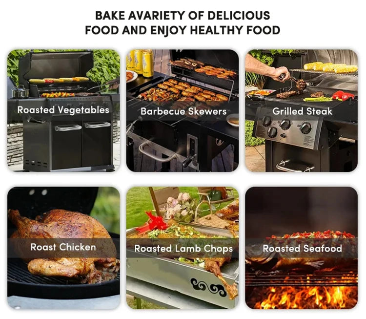 Stainless Steel Outdoor Kitchen With BBQ Grill And Refrigerator On Wheels
