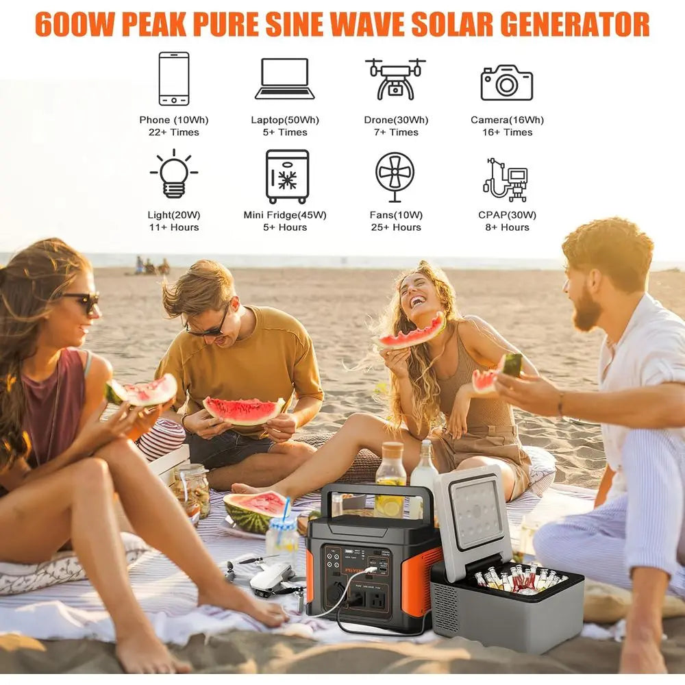 Portable Solar Generator 400W 296Wh Backup Power Supply For Home