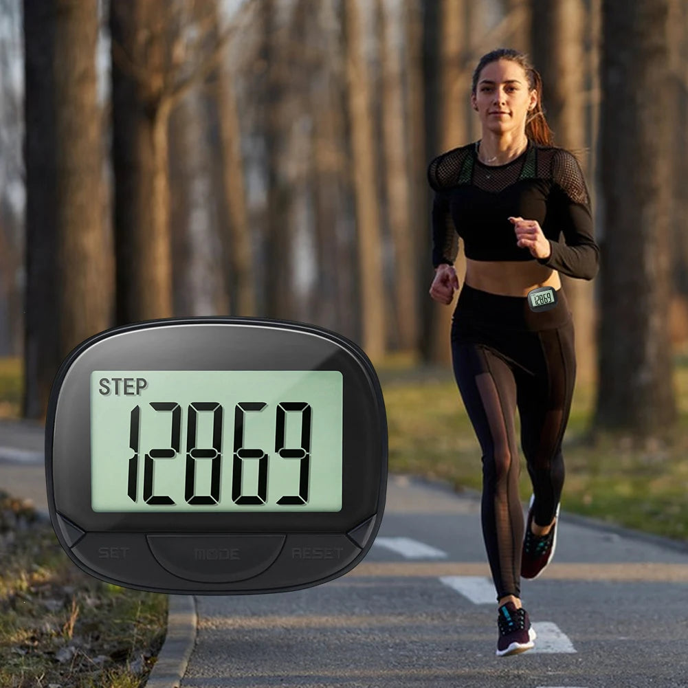 Clip-On Electronic Pedometer Large Screen Step Tracker