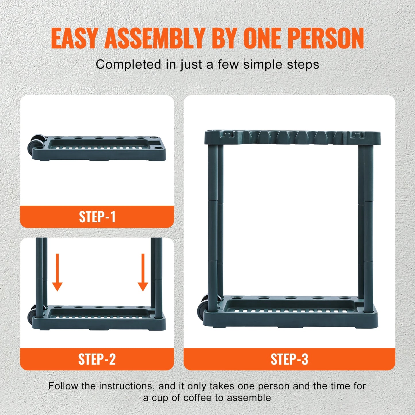 SucceBuy 10 Slot Garden Tool Organizer Rack For Garage