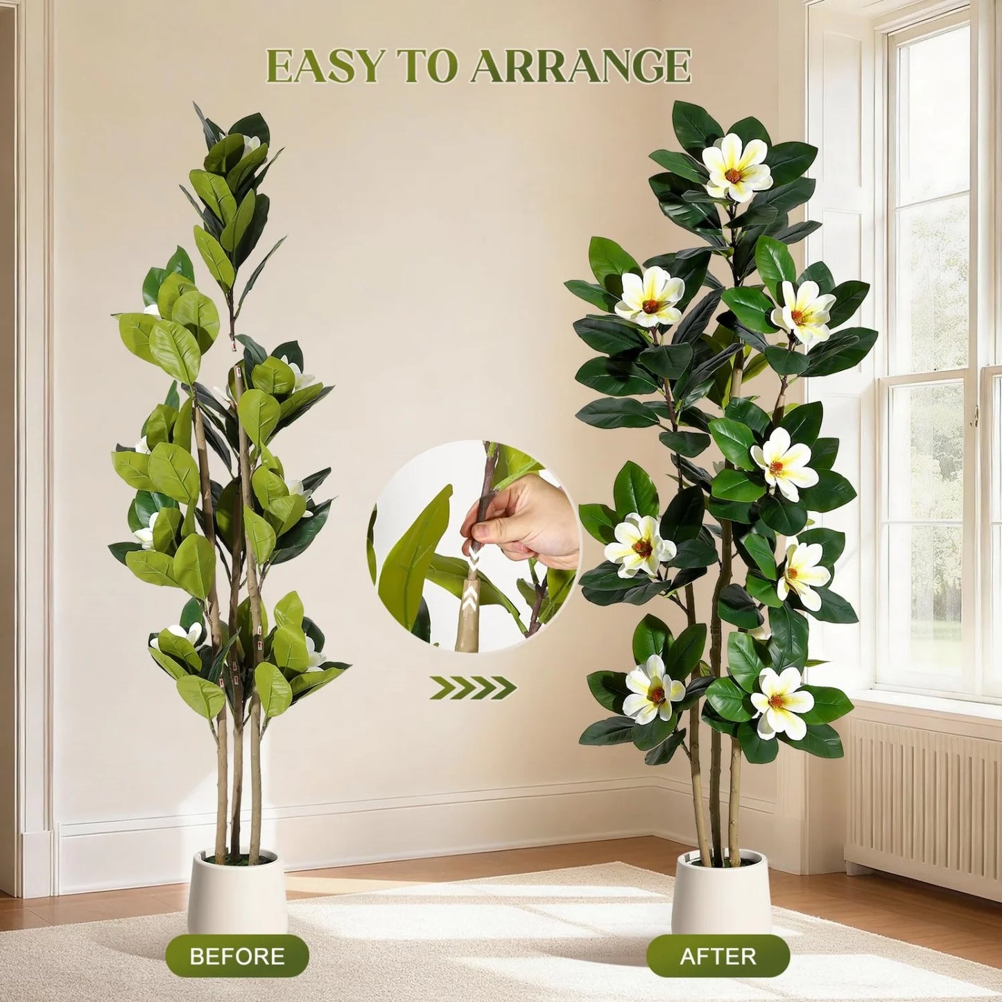 HiMISS Artificial Olive Tree With Lifelike Leaves For Home Decoration