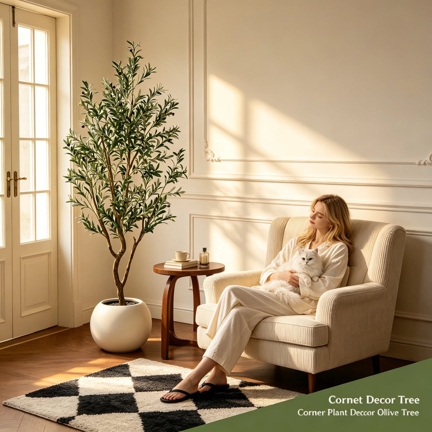 Artificial Olive Tree Indoor Floor Plant With Lifelike Fruits