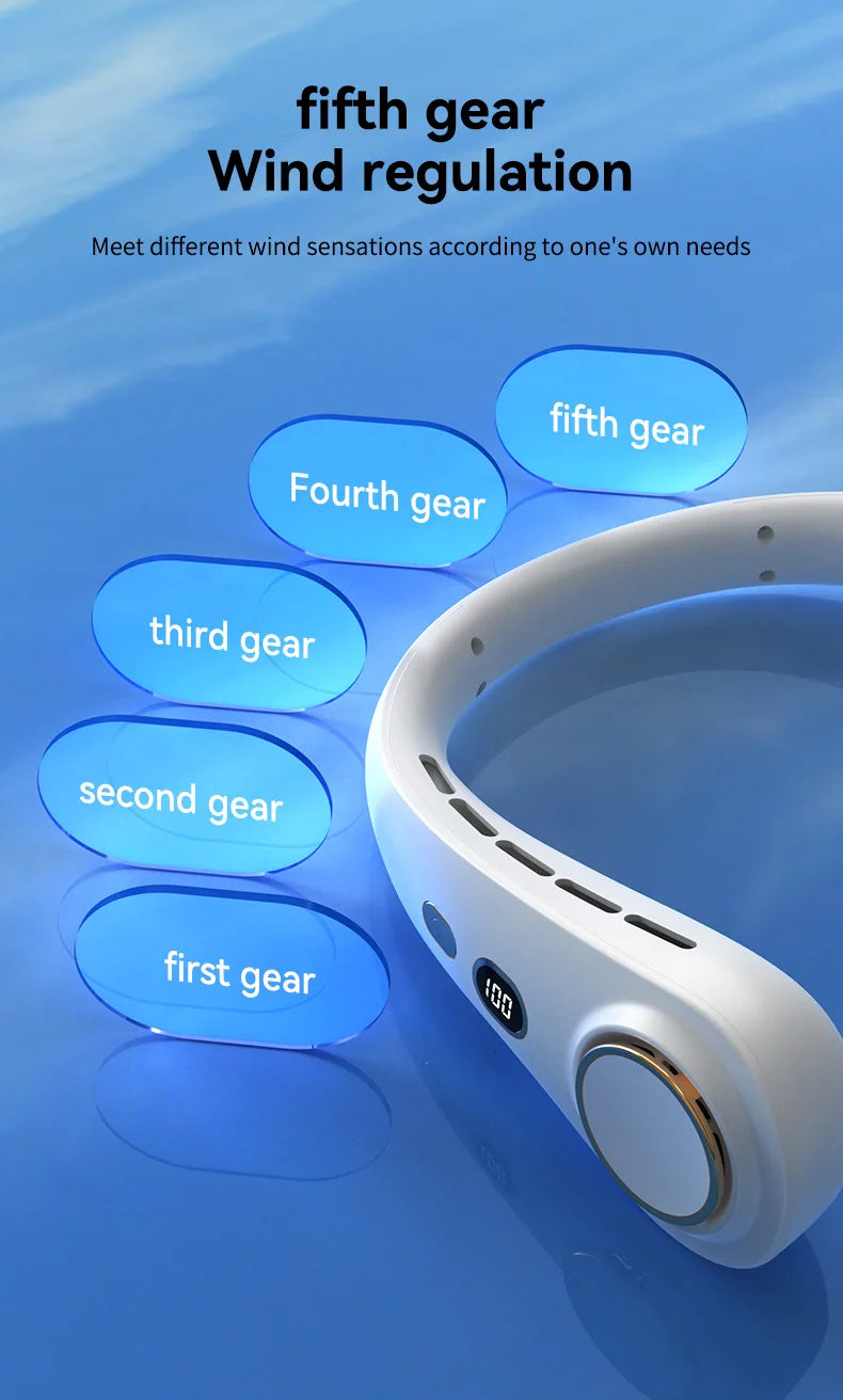 Portable Neck Fan Rechargeable Personal Cooling For Outdoor Travel