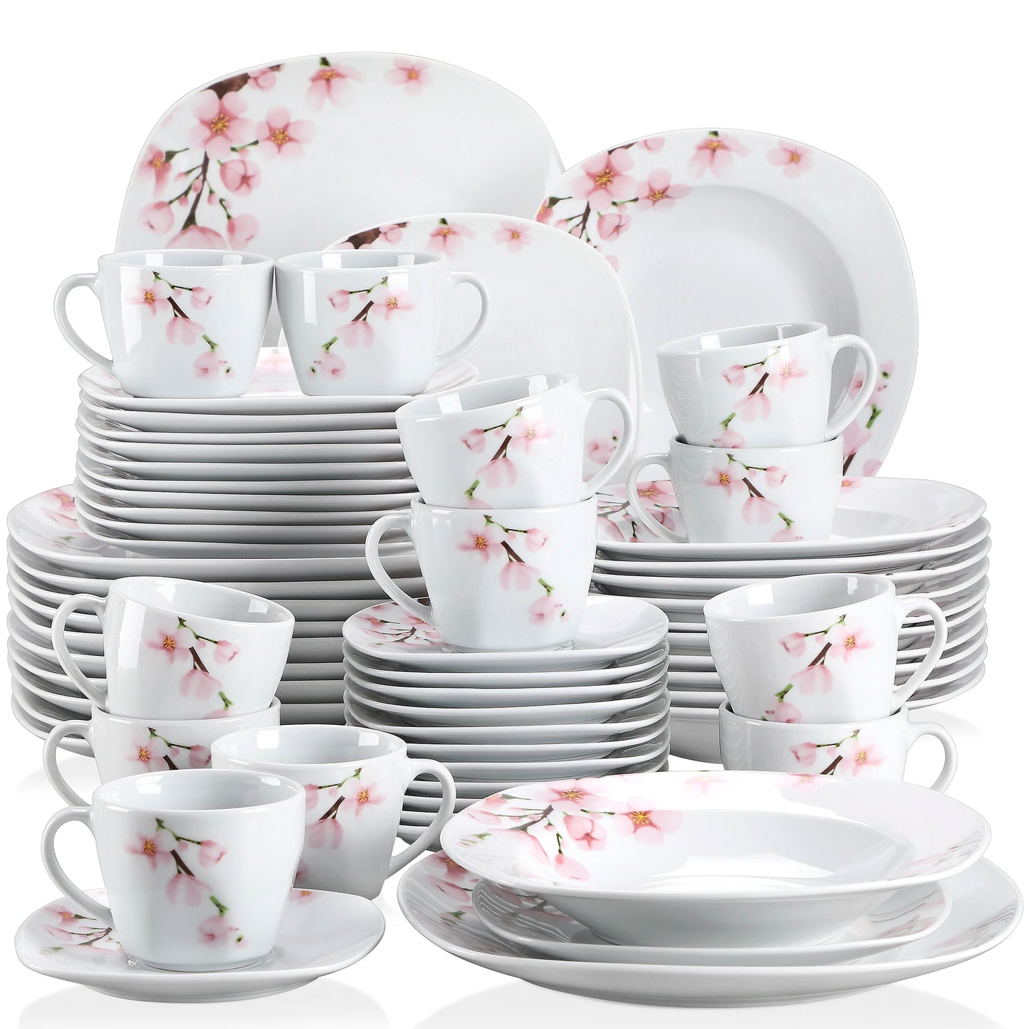 Veweet Annie Porcelain Dinnerware Set For 12 Place Settings