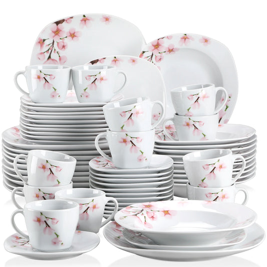 Veweet Annie Porcelain Dinnerware Set For 12 Place Settings
