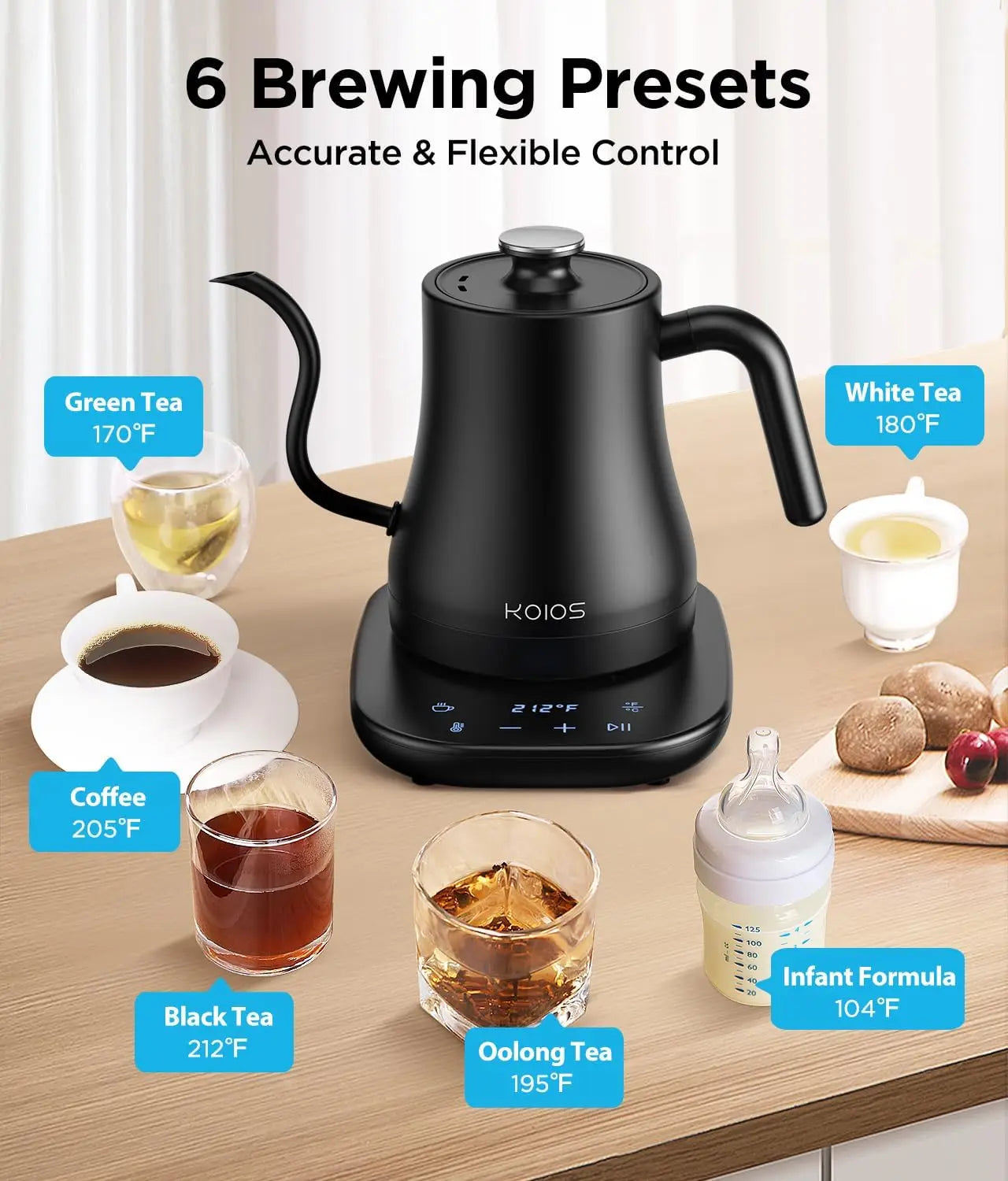 Gooseneck Electric Kettle With Precise Temperature Control And Quiet Operation