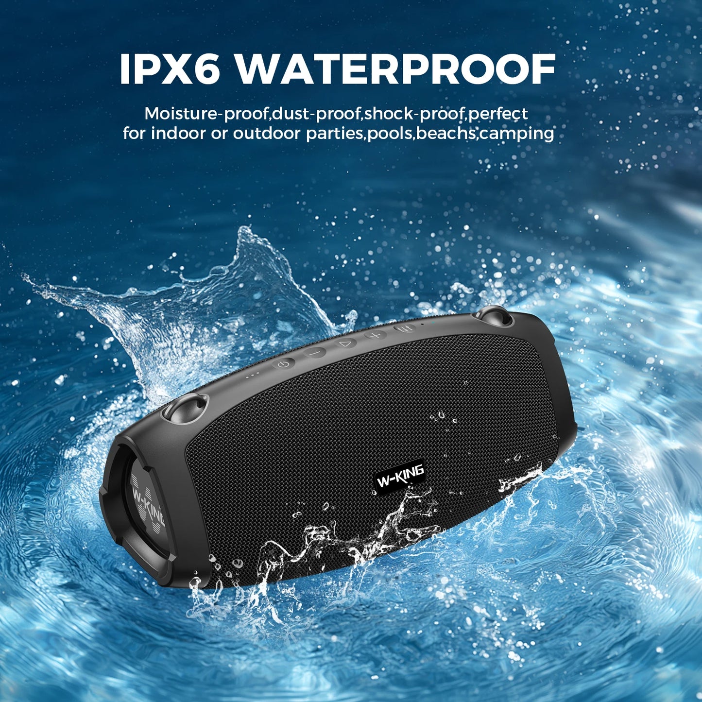 W-King X10 Bluetooth Speaker 120W Portable Waterproof Outdoor Party Subwoofer