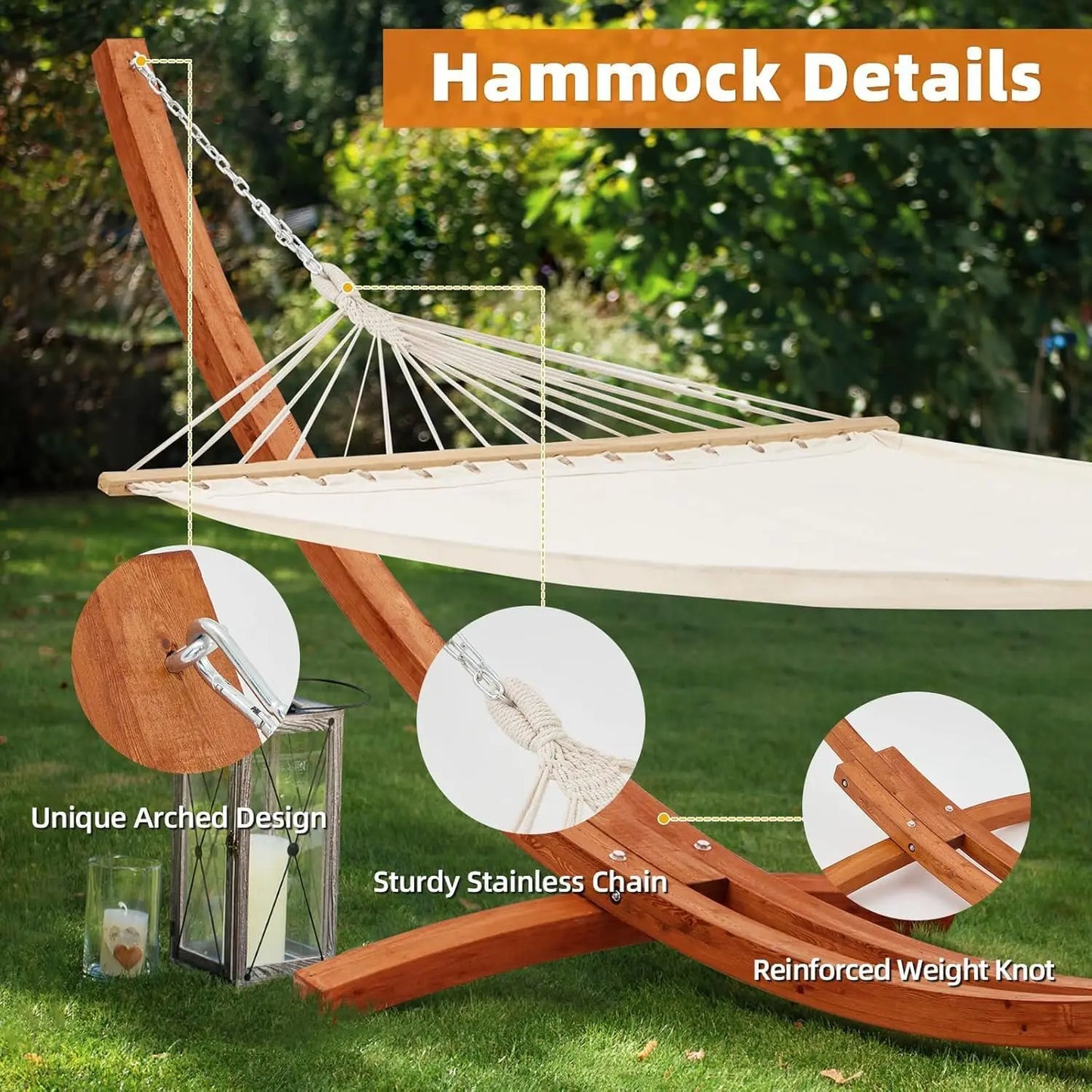 Heavy Duty 2 Person Hammock With Stand 550 Lbs Capacity For Porch Patio Garden