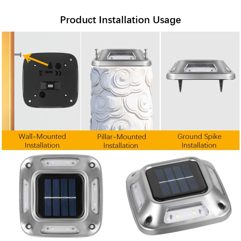 8 LED Solar Driveway Light Outdoor Garden Ground Lamp Waterproof
