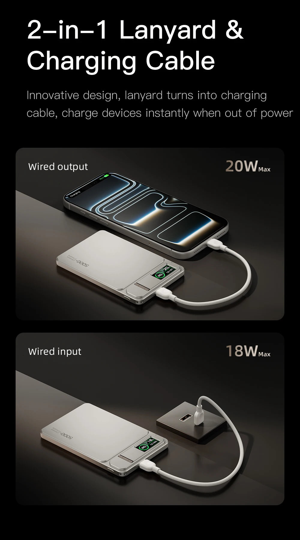 MagSafe Wireless Power Bank 20W Fast Charger With Digital Display