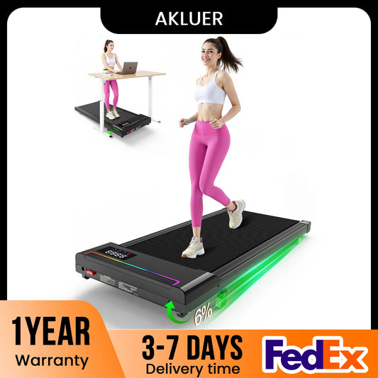 AKLUER 2 In 1 Walking Pad Under Desk Treadmill 2 5 Horsepower Foldable