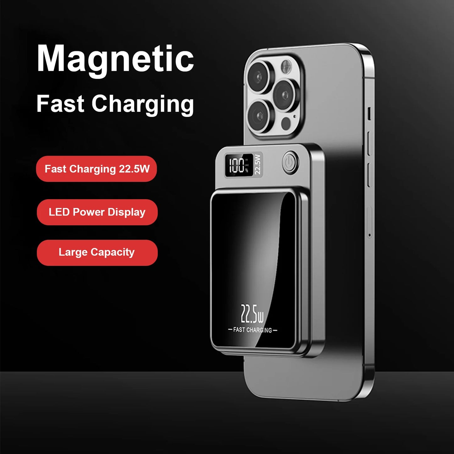 Wireless Magnetic Power Bank 22.5W Charging 10000mAh Led Display Portable